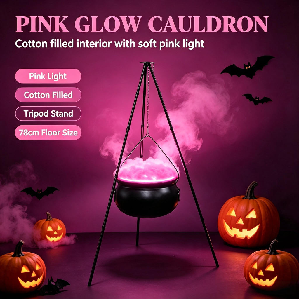 Muecwrye Halloween Decorations Outdoor, Halloween Clearance! Halloween Witches Cauldron with Lights, DIY Bubbling Cauldron Set Decor for Home Porch Outside, Halloween Party Supplies( Without Tripod)