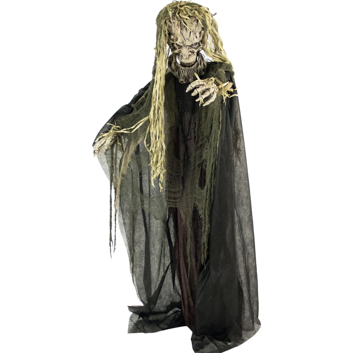 Haunted Hill Farm Life-Size Animatronic Tree Man, 75" Indoor/Outdoor Halloween Decoration, MultiColor