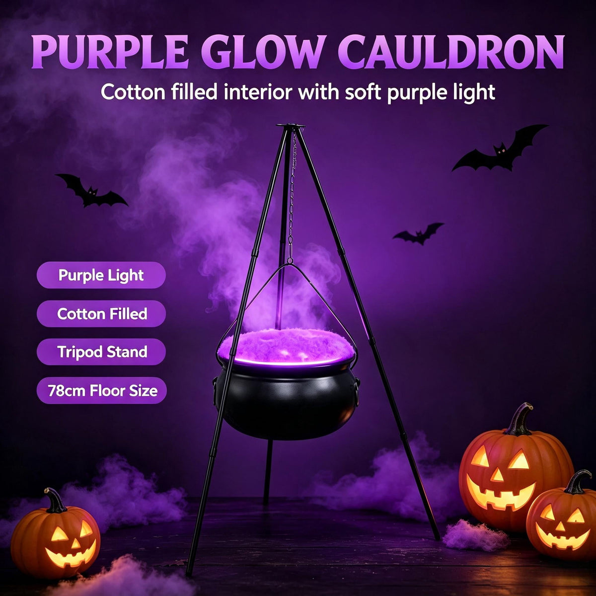 Muecwrye Halloween Decorations Outdoor, Halloween Clearance! Halloween Witches Cauldron with Lights, DIY Bubbling Cauldron Set Decor for Home Porch Outside, Halloween Party Supplies( Without Tripod)
