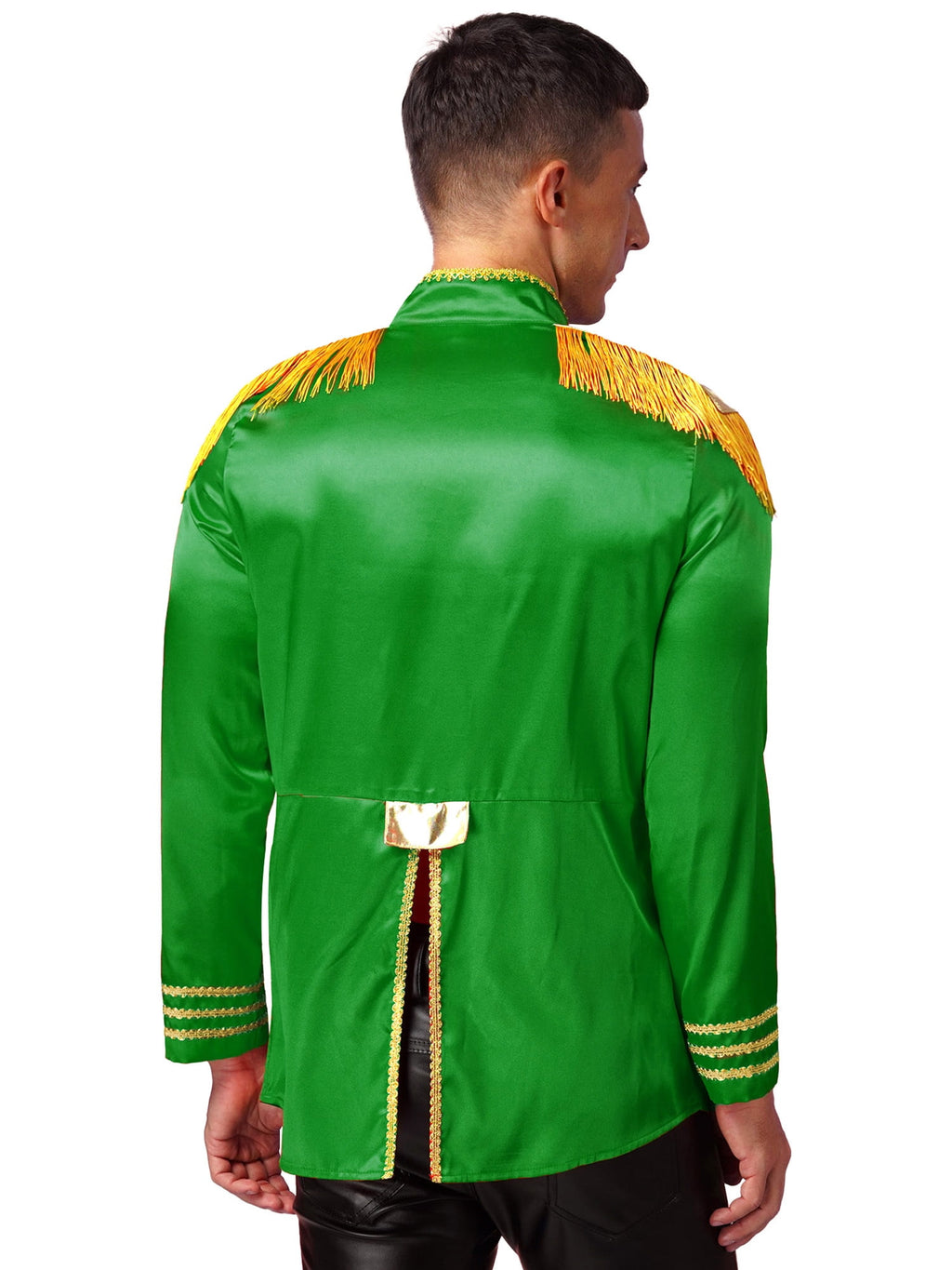 Eandarui Men's Halloween SGT Sergeant Pepper Costume Jacket Fancy Dress Hippie Music Star 1960s Shirt Red S