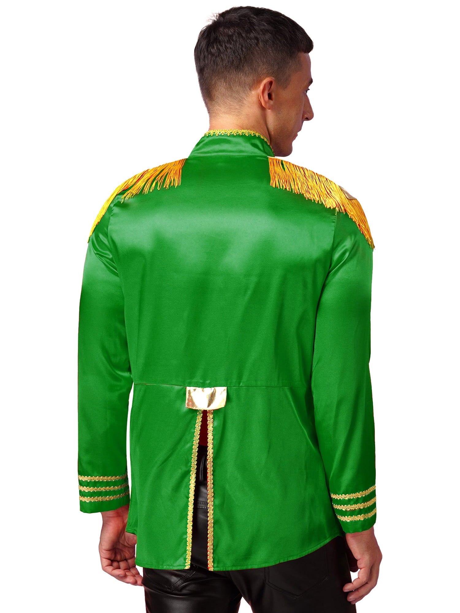 Eandarui Men's Halloween SGT Sergeant Pepper Costume Jacket Fancy Dress Hippie Music Star 1960s Shirt Red S