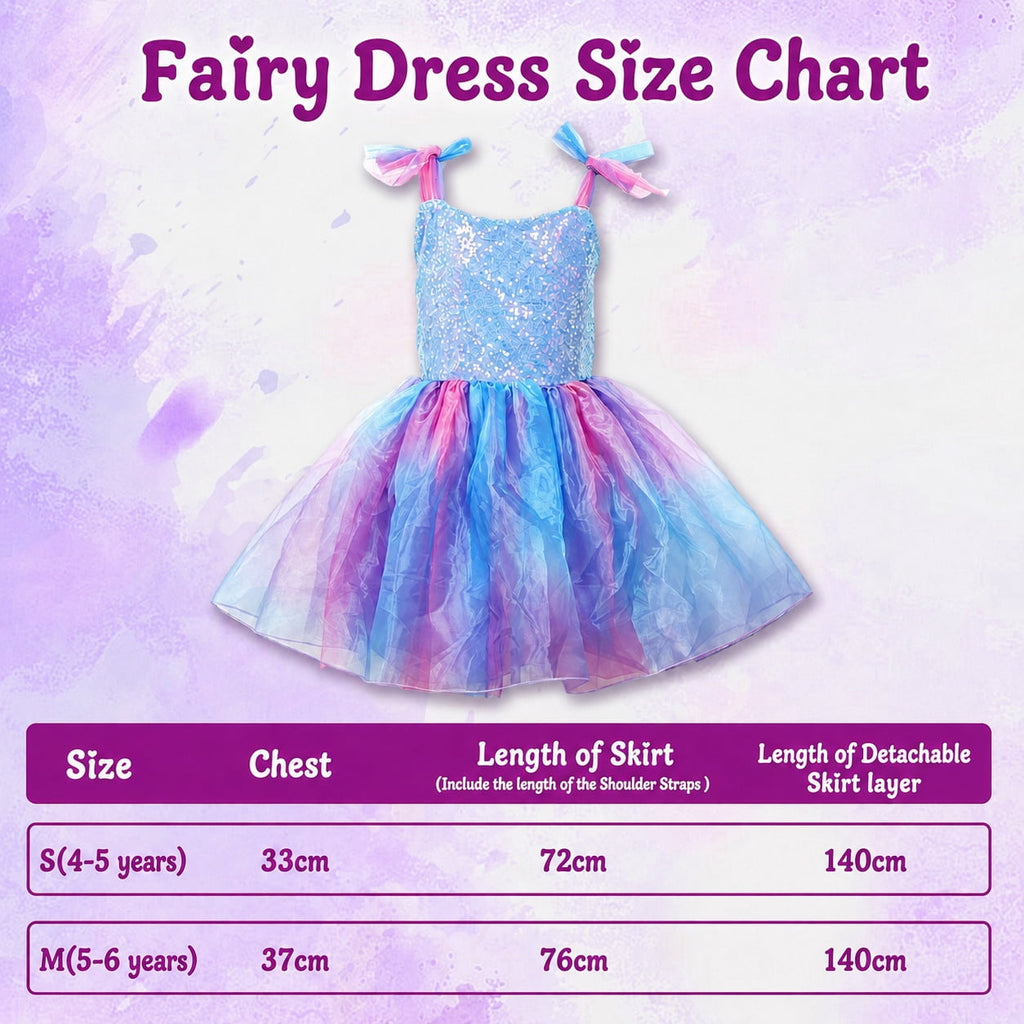 WonderStone Princess Dress for Girls, Light-Up Fairy Costume Dress-Up with Luxury Accessories, Purple Tutu Outfit for Birthday Parties, Kids & Toddlers Ages 5-6