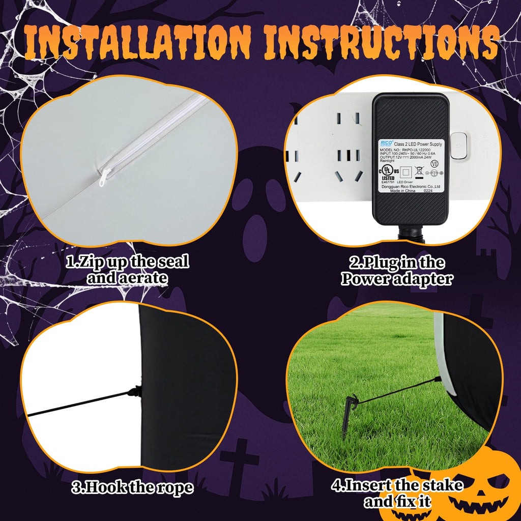 Ktaxon 12' Halloween Inflatables Outdoor Halloween Decoration Giant Ghost Blow up Decor