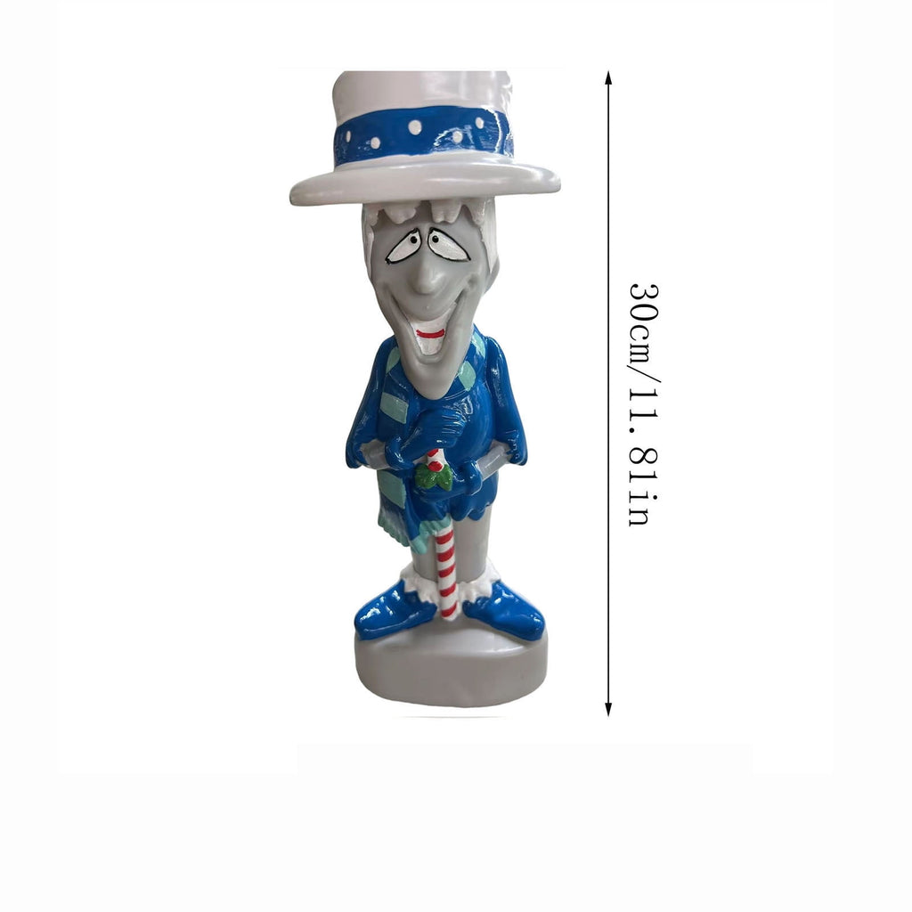 Artificial Snowman Blow Mold Christmas Decoration with LED Lights Classic Winter Character Figurine for Halloween Porch and Mantel, 12 Inch