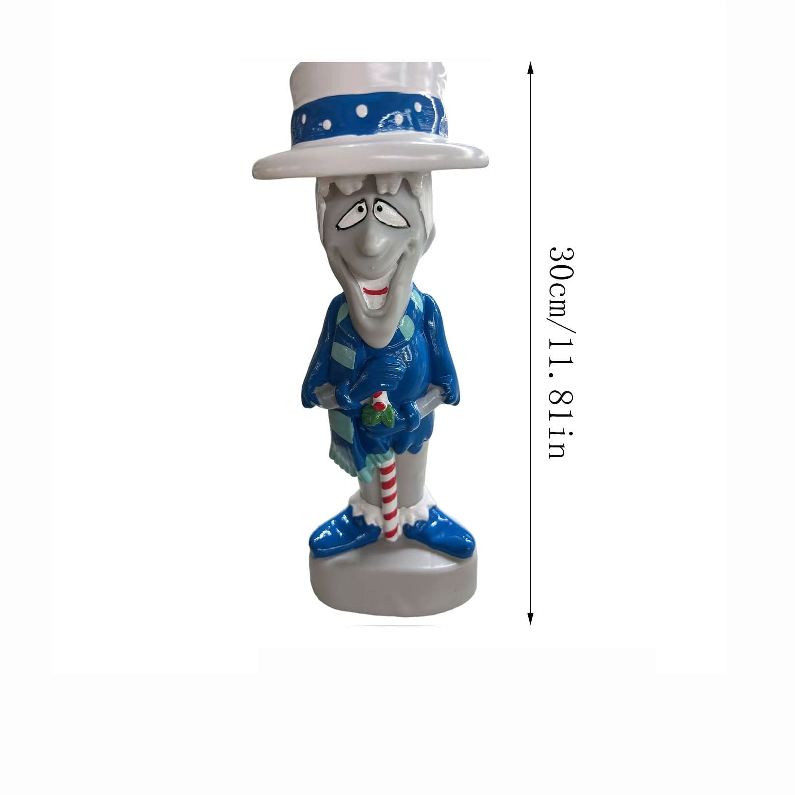 Artificial Snowman Blow Mold Christmas Decoration with LED Lights Classic Winter Character Figurine for Halloween Porch and Mantel, 12 Inch