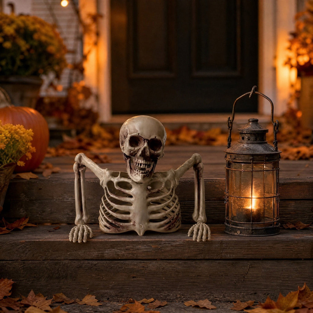 Halloween Skeleton Snake Prop Realistic Scary Serpent Decorative Ornament, Spooky Scene Setup Skeleton Decor Haunted House Party Prop, Home Shop Display Halloween Skeleton Holiday Ornament Gift