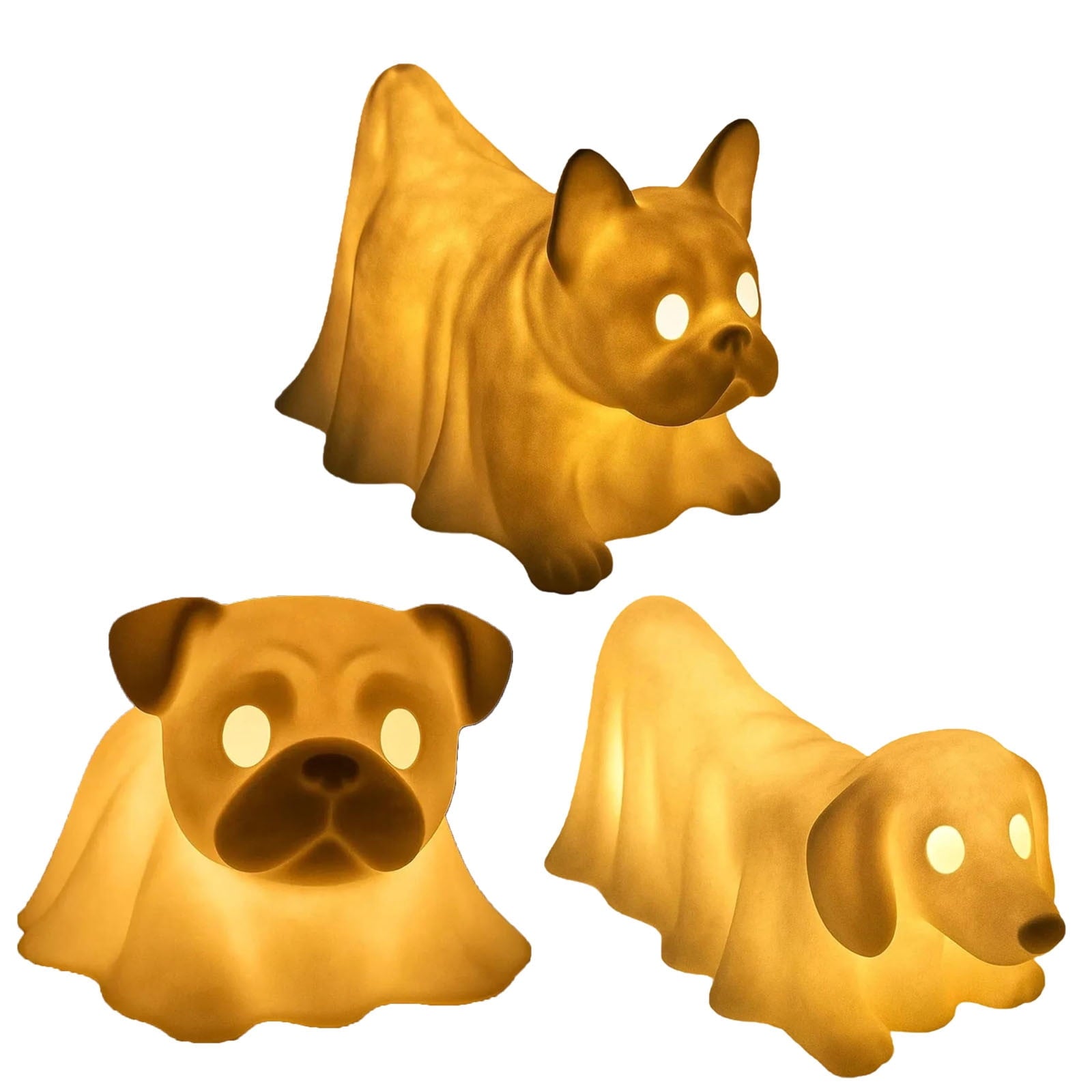 Dachshund Ghost Lamp - Cute Halloween Decor Nightlight for Dog Lovers, Glowing Ghost Dog Figurine for Bedrooms and Offices, Unique Quirky Décor with LED Technology
