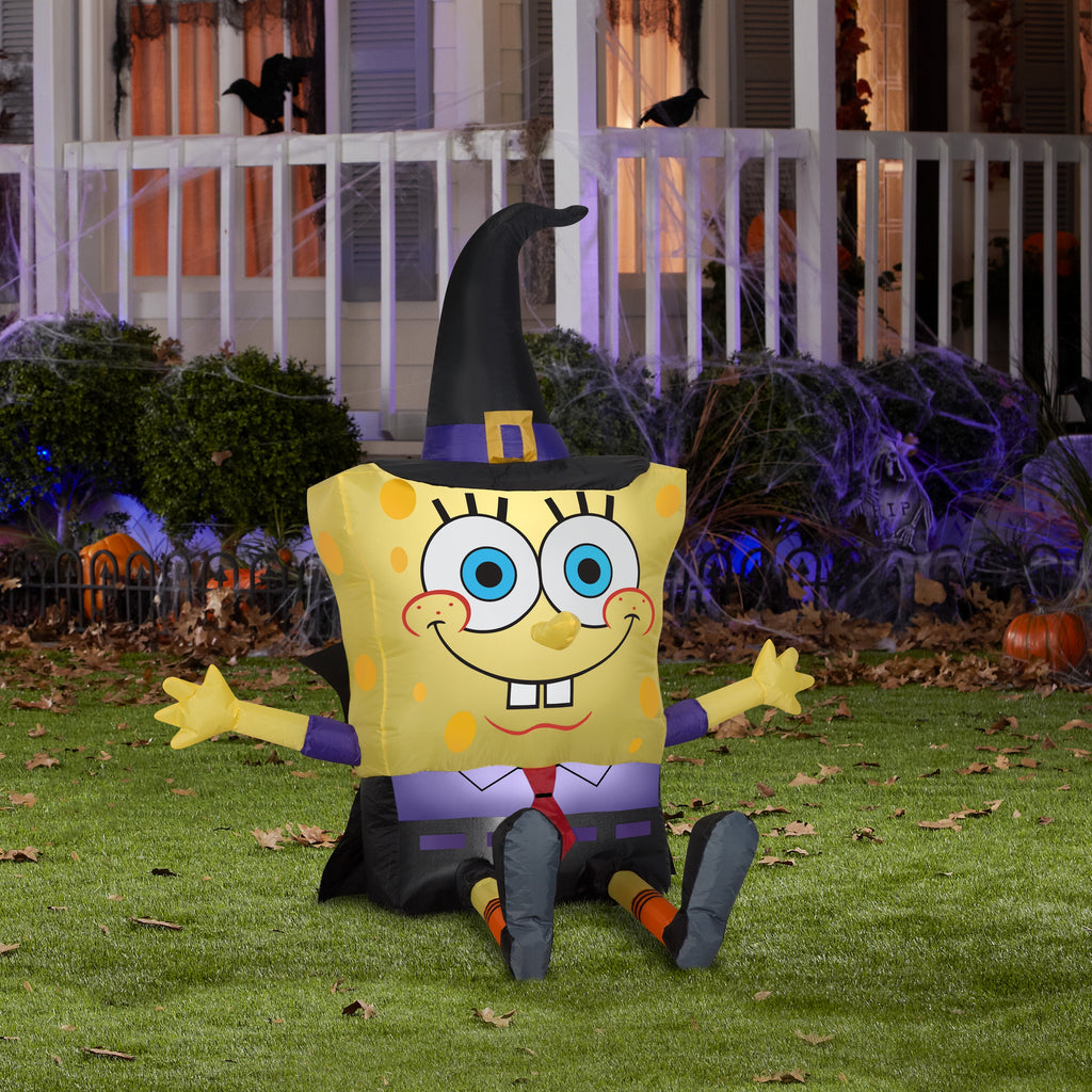 4 ft. H Halloween Airblown Inflatables Nickelodeon Spongebob As Witch Costume