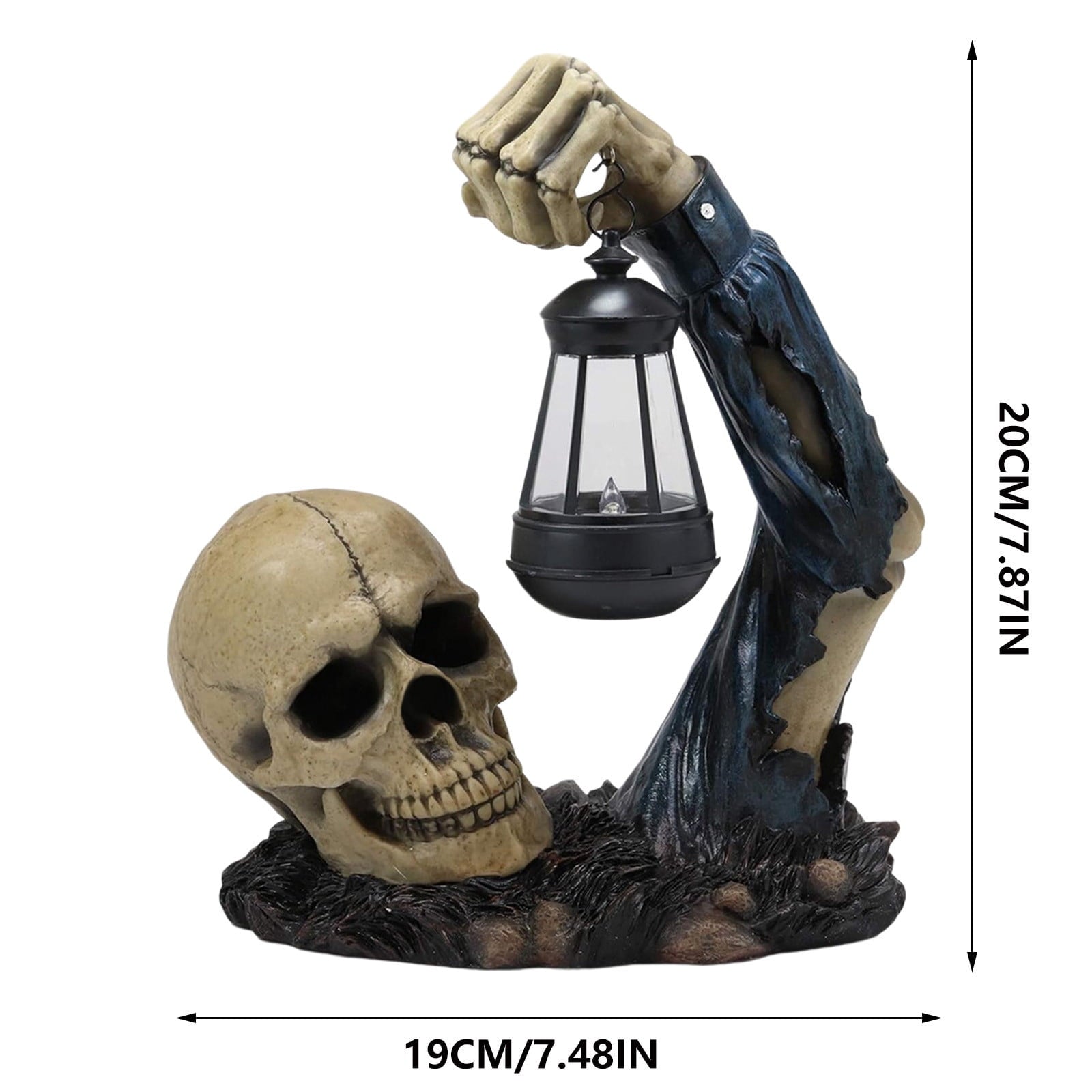Zatoumnr Ground Breaking Skeleton with Lantern Halloween Skeleton Decor Groundbreaker Skull Lights for Outdoor Decor, Funny Skull Garden Decorations