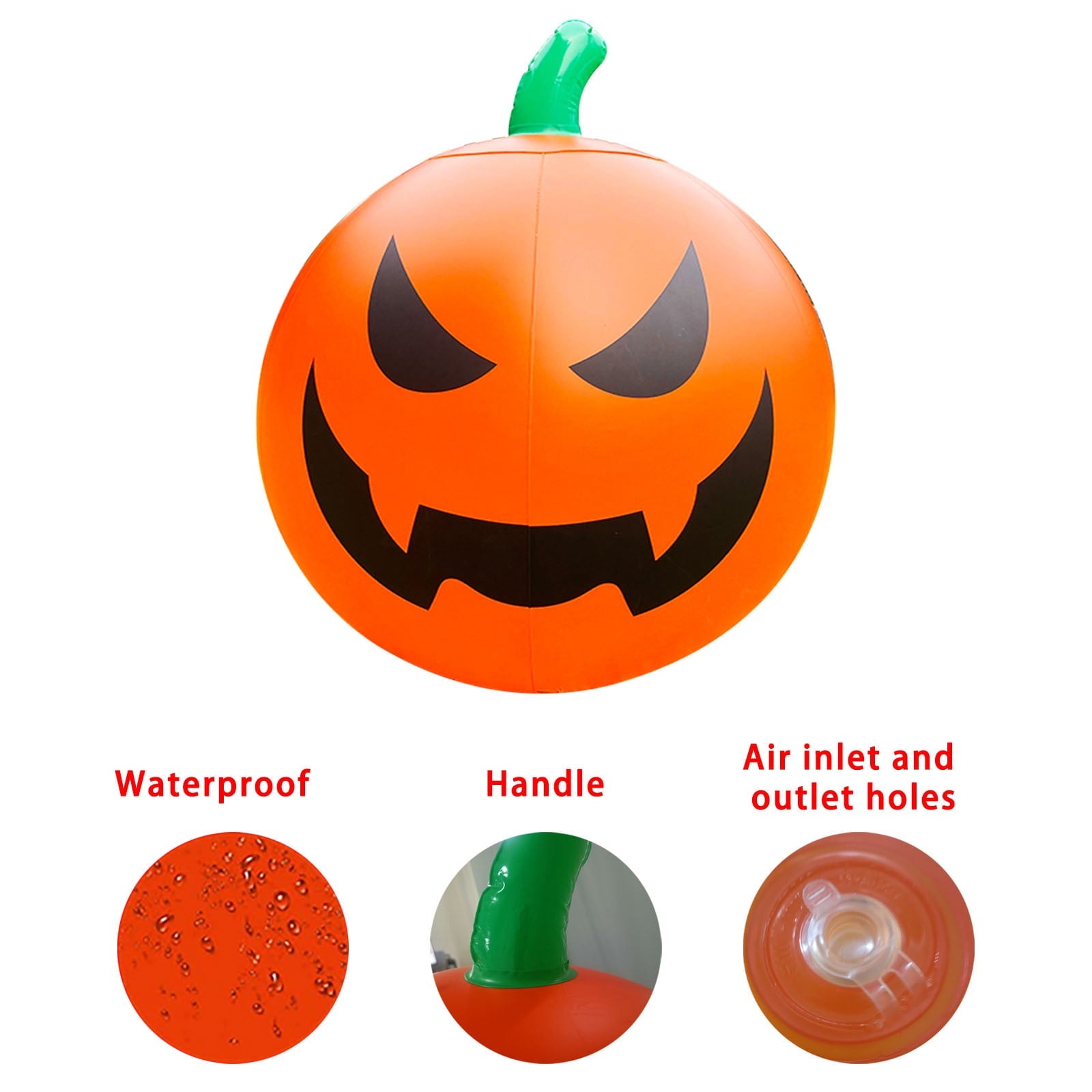 Sruoe Halloween Remote Control Luminous Inflatable Lantern Ball, 23.58In LED Color Changing Inflatable Ball Ornament for Patio Wall Tree Indoor Outdoor Party Decoration Halloween Inflatables