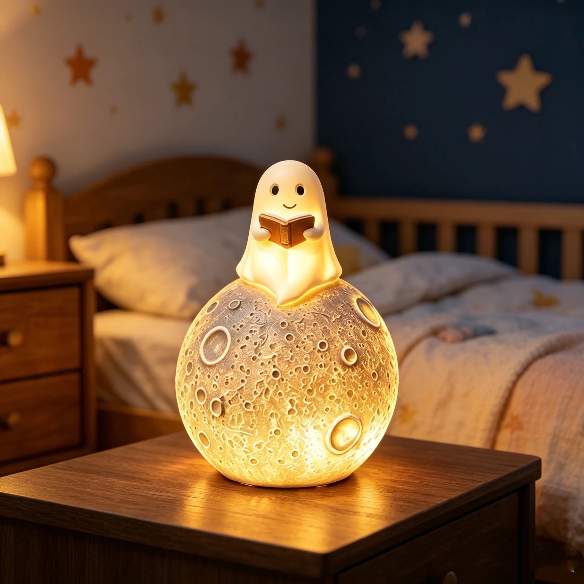 YZEGDCH Halloween 3D Ghost Campfire Flickering Night Light 2 Funny Roasting Marshmallows at Campfire LED Electric Faux Flameless Campfire Nightlight Funny Halloween Decor