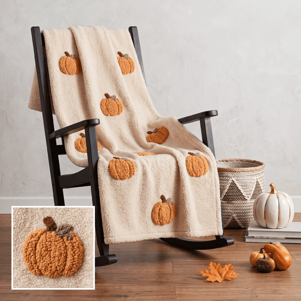 Guvpev Halloween Flannel Throw Blanket, 39.4" x 27.6" Soft Plush 3D Pumpkin Printed Decorative Blanket for Couch, Bed, Travel, Living Room, Cozy Fall Holiday Home Accent