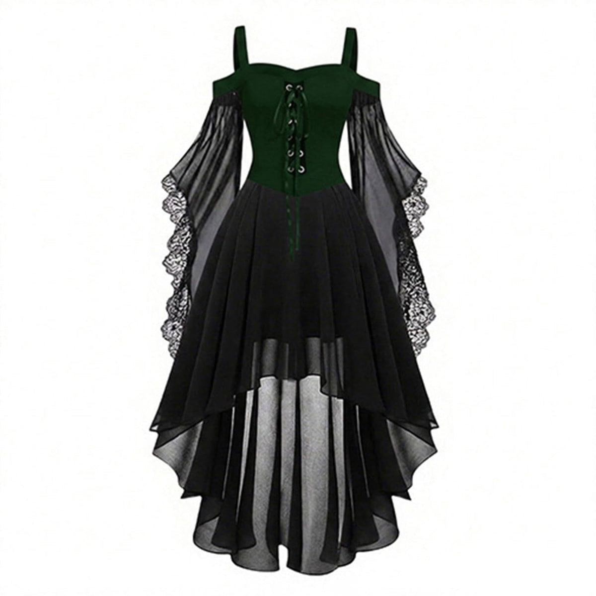 Witch Dress Women 2026 Halloween Costumes Woman Adults Medieval Vampire Butterfly Sleeve Mesh Gothic Outfits Red S