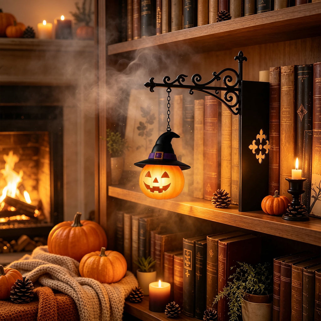 Halloween Ghost Library Lantern Decorative Bookshelf Lighting, Reading Book Shelf Lights for Study Reading Corner Home Library Gift for Book Lovers Bookworms