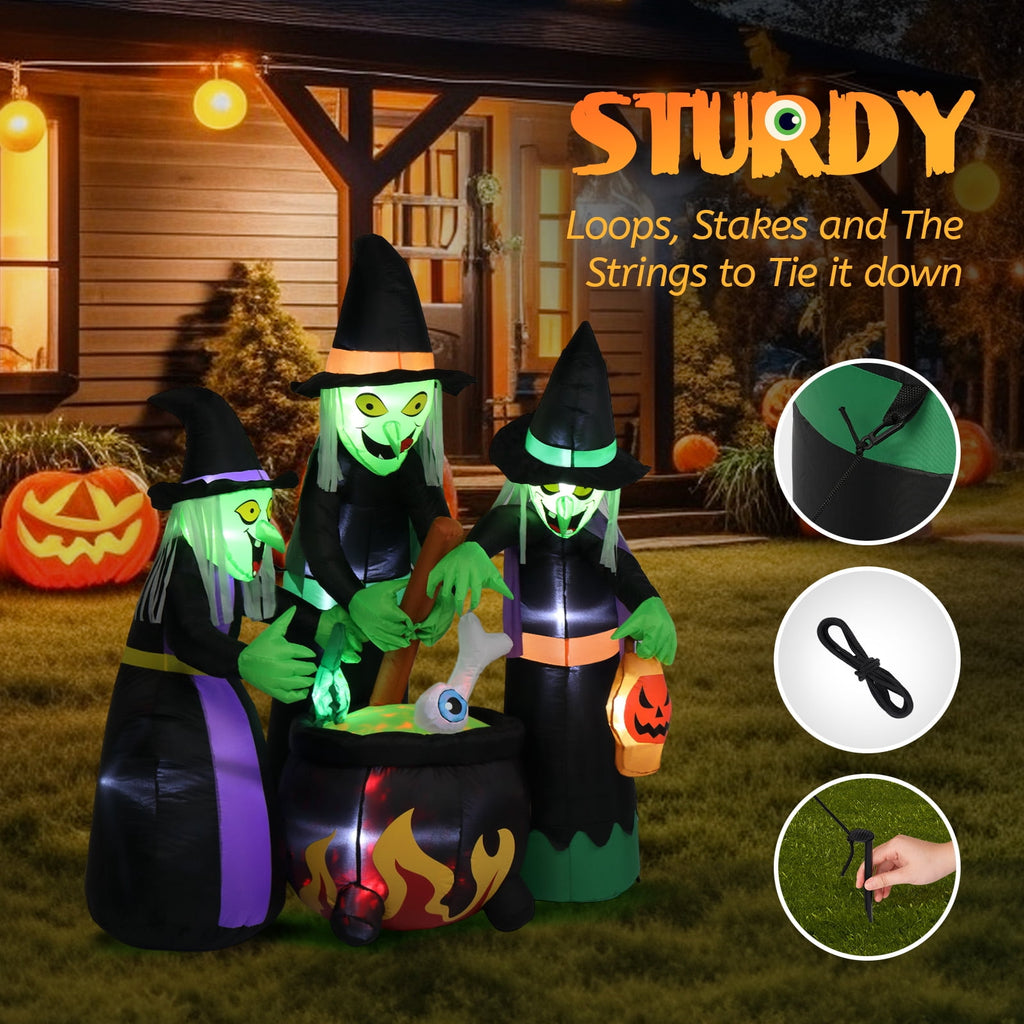 Ktaxon 6' Halloween Inflatables Outdoor Halloween Witches Decoration Blow up Witches
