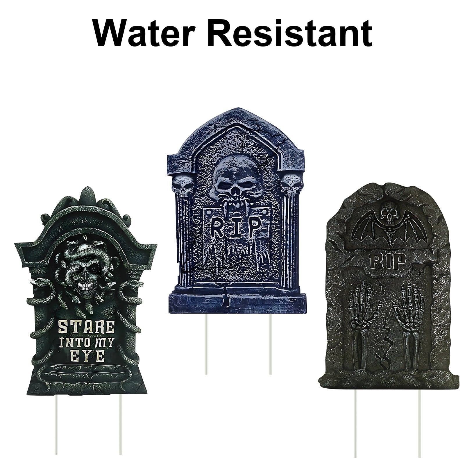 Gamexcel Halloween Gravestone Yard Signs, 10 Pack Tombstone Decorations with Stakes for Lawn, Garden and Haunted House
