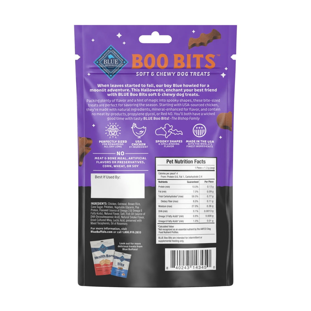 Blue Buffalo Boo Bits Soft & Chewy Halloween Dog Treats, Tasty Chicken Recipe, 4.5-oz Bag