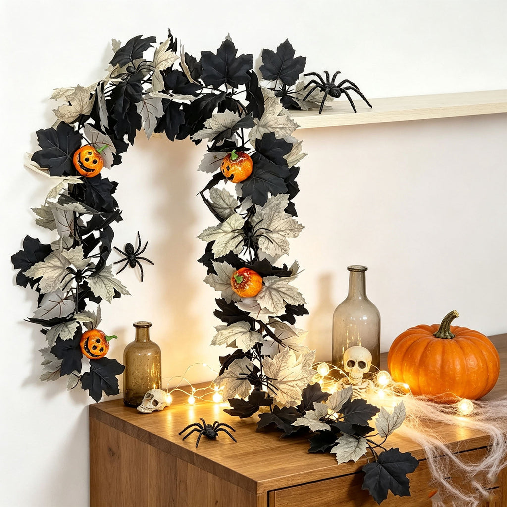 SCNOR Artificial Fall Oak Leaves 2-Pack, Faux Autumn Stems for Vase, Thanksgiving Halloween Table Decor