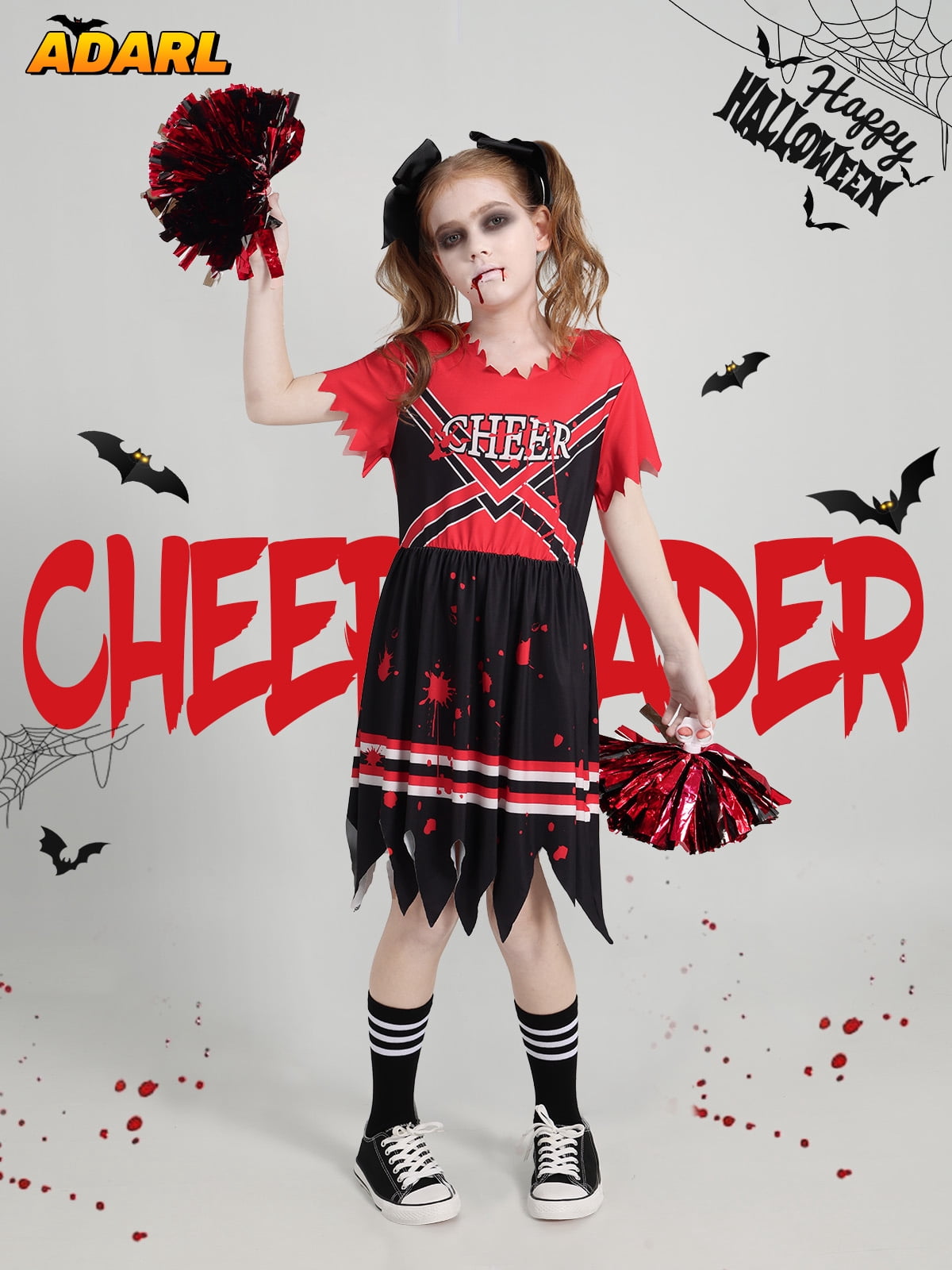 Little Girls Holiday Outfits Short Sleeve Tutu Skirt + Leggings + Arm Sleeves Set, Size 4-8 Years