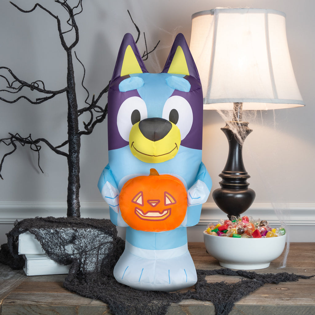 Halloween Airdorable Mini Yard Inflatables Bluey with Pumpkin 10.62 in x 14.56 in x 22.44 in 0.70 lb, Indoor/Outdoor Décor, by Gemmy