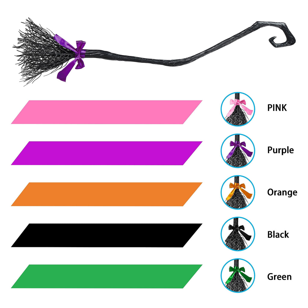 Joyfy Witch Costume for Girls, Purple Witch Dress with Broom Hat for Kids and Toddlers Halloween Dress up Parties
