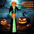 9FT Halloween Inflatable Pumpkin Ghost, 6 LED Lights, Waterproof Polyester, Automatic Inflation for Indoor/Outdoor Yard/Neighborhood Decor
