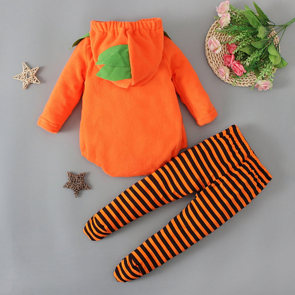 ATAIKU Newborn Infant Baby Boy Girl Fleece Halloween Pumpkin Costumes Toddler Hoodie Cosplay Party Clothes 12-18 Months