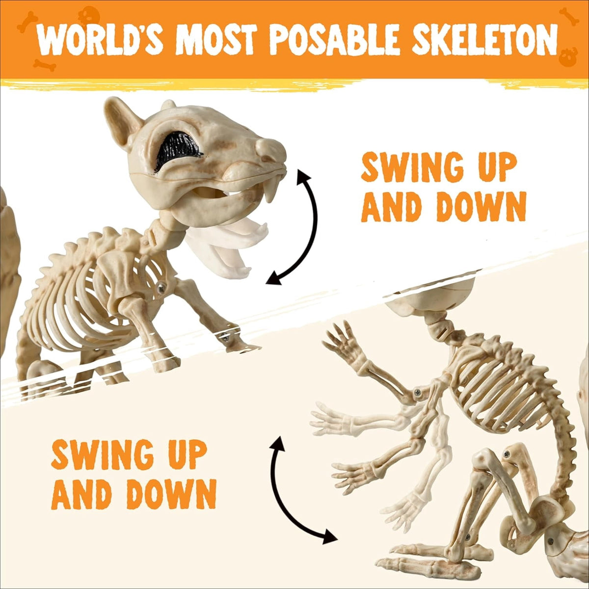 Joyfy 2 Pcs Duck Skeleton Halloween Decoration,4.5 Inch Posable Plastic Animals Halloween Skeleton for Indoor Outdoor Halloween Decorations,Haunted House Party Props