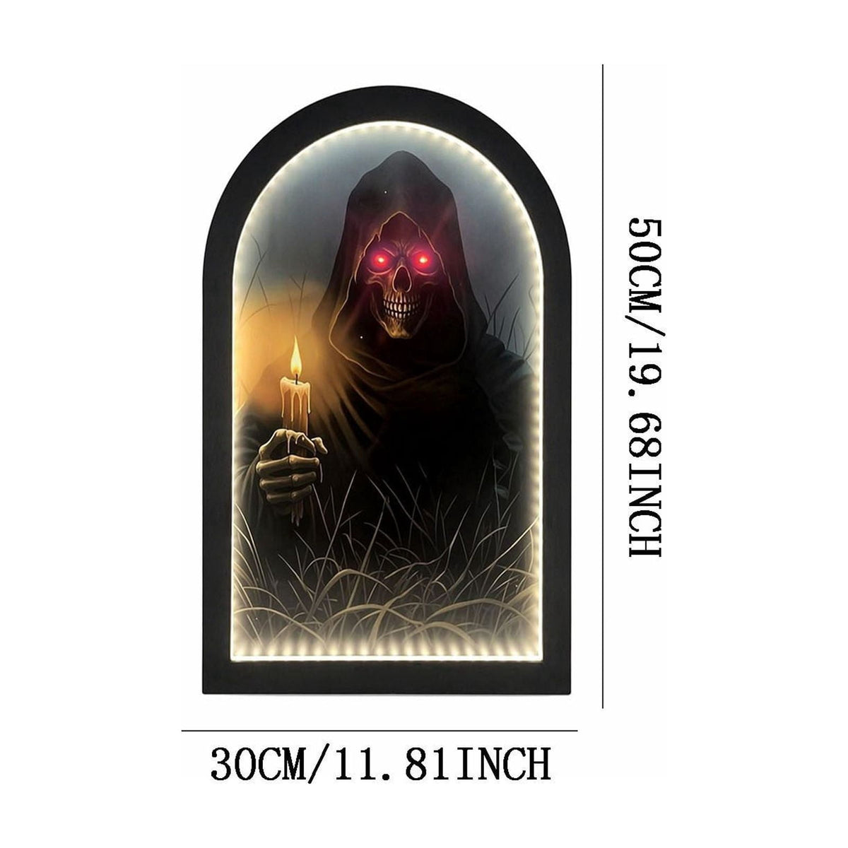 Clearance Martha Stewart Ghost Mirror,Light Up Ghost Mirror,Spooky Halloween Decorations Indoor for Wall Table Mantel Room Home Office Party
