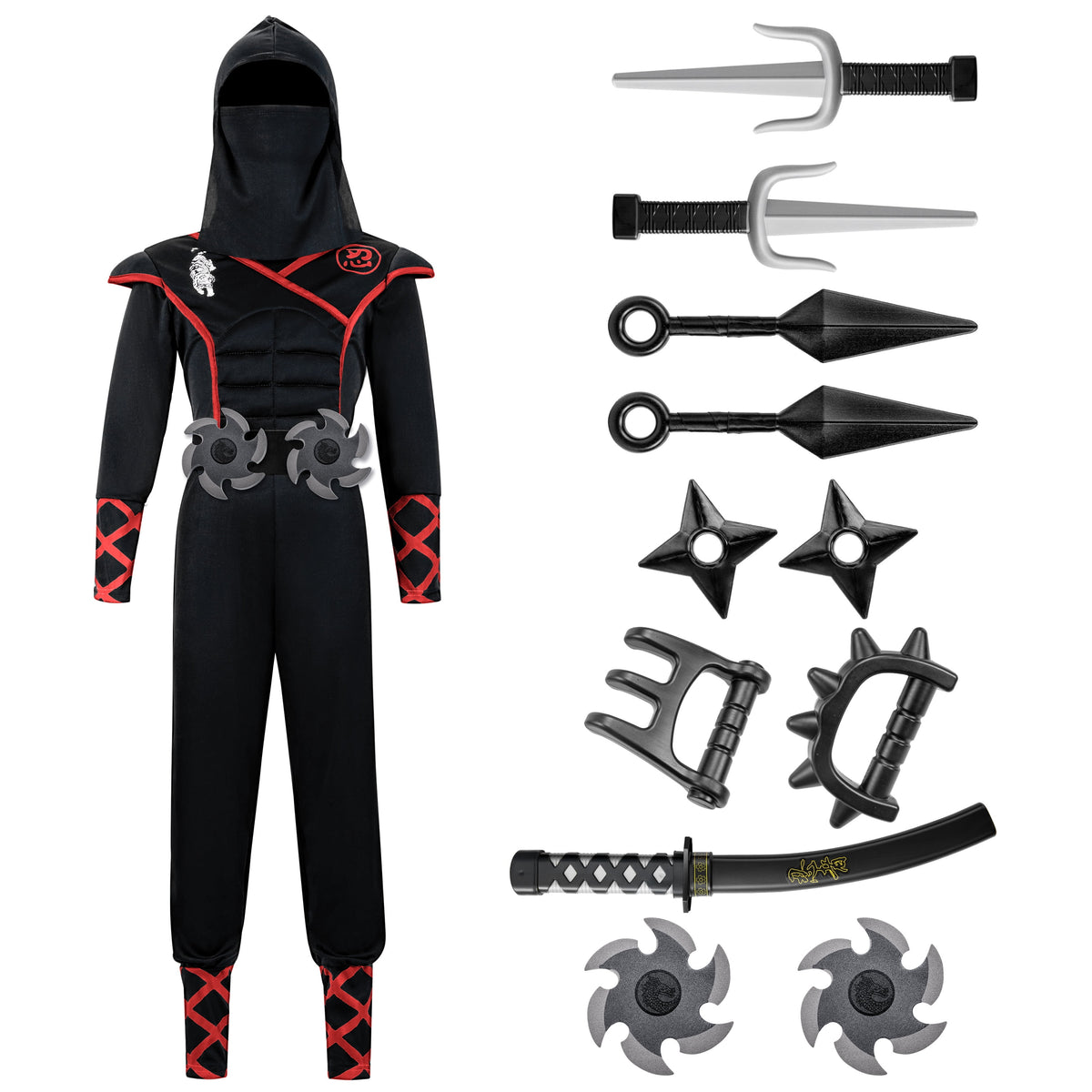 Joyfy Kids Ninja Costume for Boys Halloween Fancy Dress Costume for Kids Age 3 & up