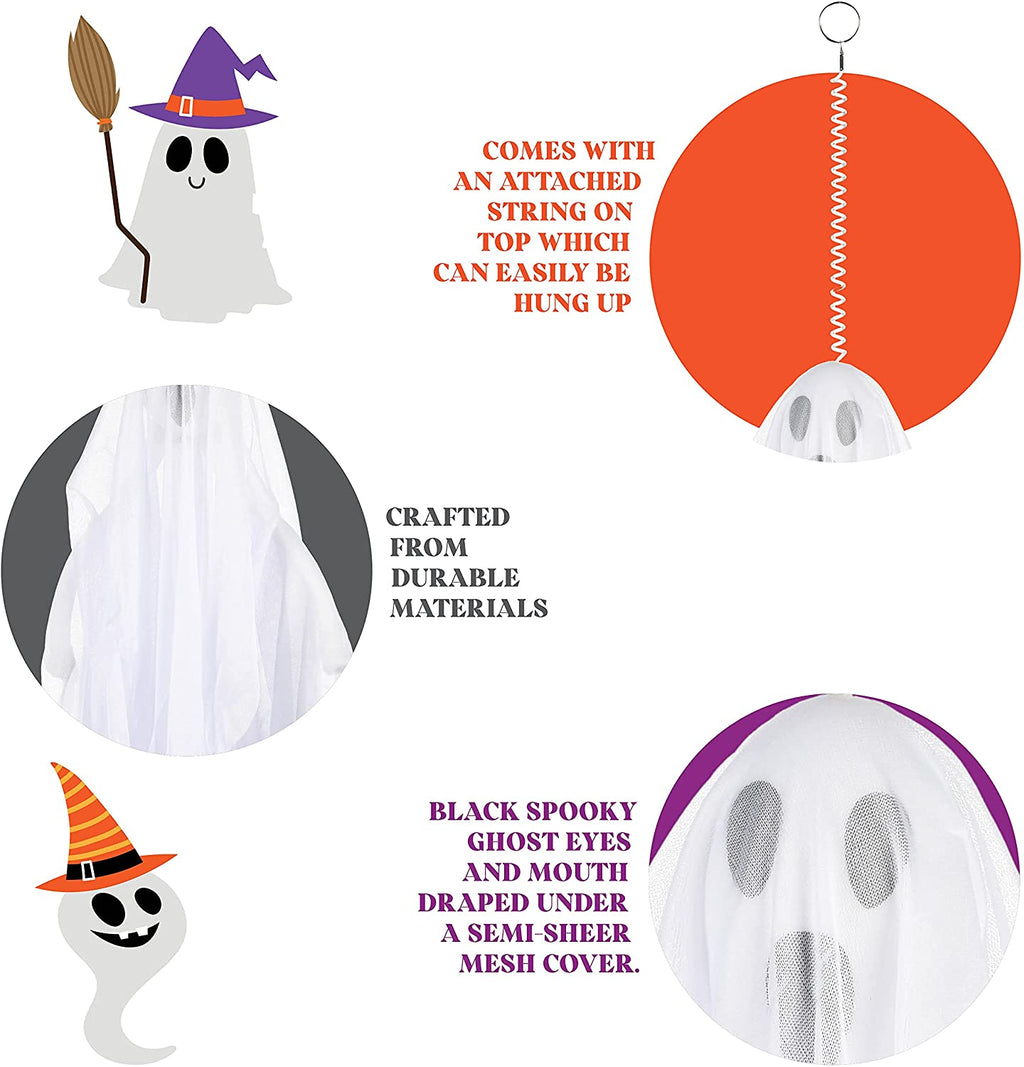 Happiwiz Yard Inflatable, Halloween Hanging Ghosts, 24", 2 Count