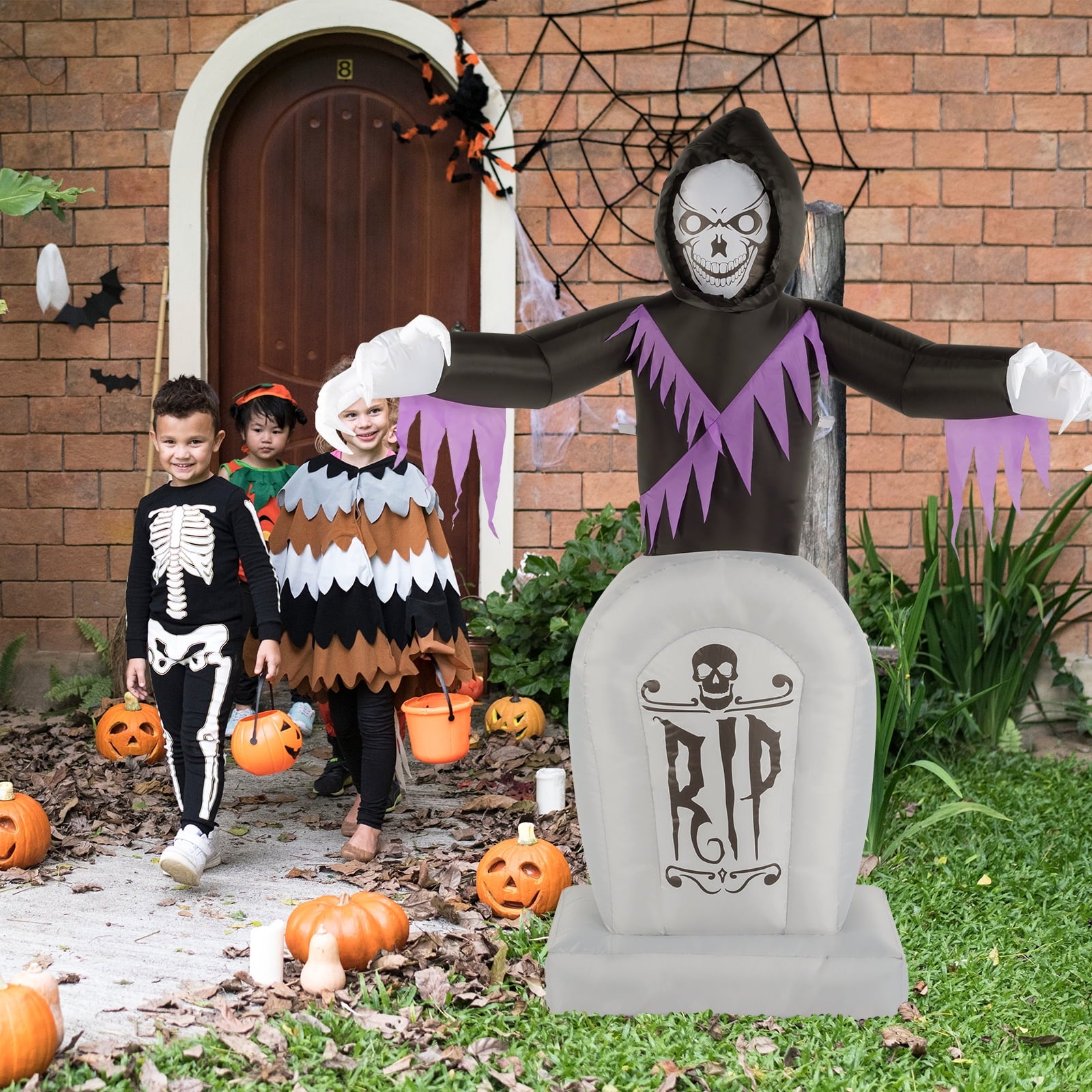 UBesGoo Inflatable Halloween Decoration 6 FT Reaper for Halloween Party Outdoor, Yard, Garden, Lawn Decorations