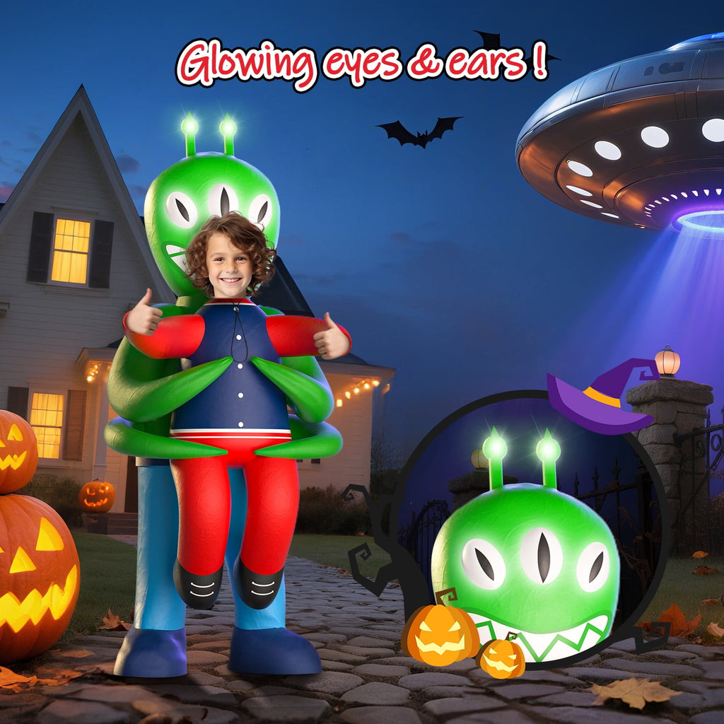 WonderStone Axolotls Inflatable Costume with LED Lights, Halloween Ride-on Costume, Blow-Up Dragon Onesie for Cosplay Party, Suitable for Kids Ages 7-12