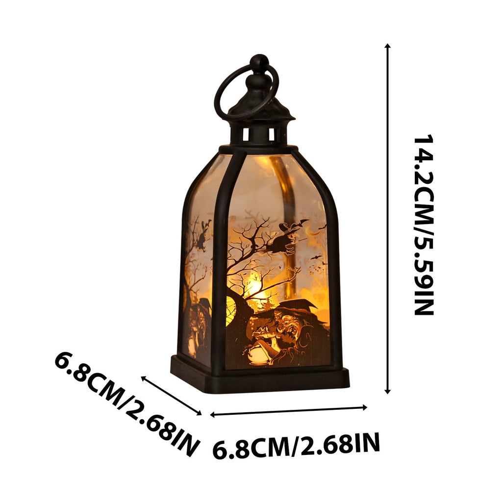 Cheapark Halloween Lanterns Decorations, Battery Operated Black Pumpkin Witch Lanterns, Flickering Light For Indoor Party Home Decor