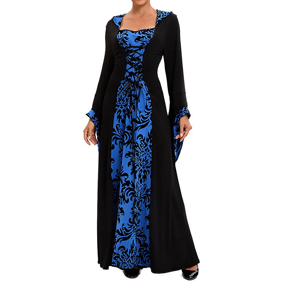 LYXSSBYX Maxi Dresses for Women Women's Long Sleeve Neck Dress Floor Length Cosplay Dress Plus Size Dress