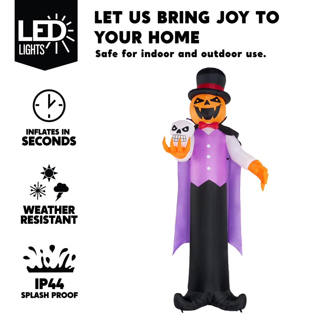 Joyfy 12 FT Halloween Inflatable Giant Grim Reaper Decoration with Built-in LEDs,Grim Reaper with Scythe Halloween Decorations Outdoor Blow Up Yard Lawn Decoration