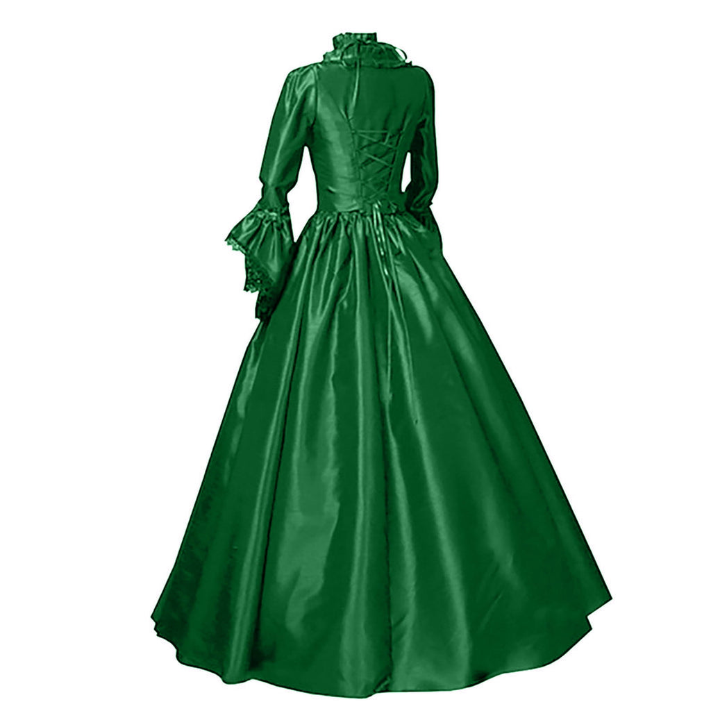 LYXSSBYX Maxi Dresses for Women Women's Long Sleeve Neck Dress Floor Length Cosplay Dress Plus Size Dress