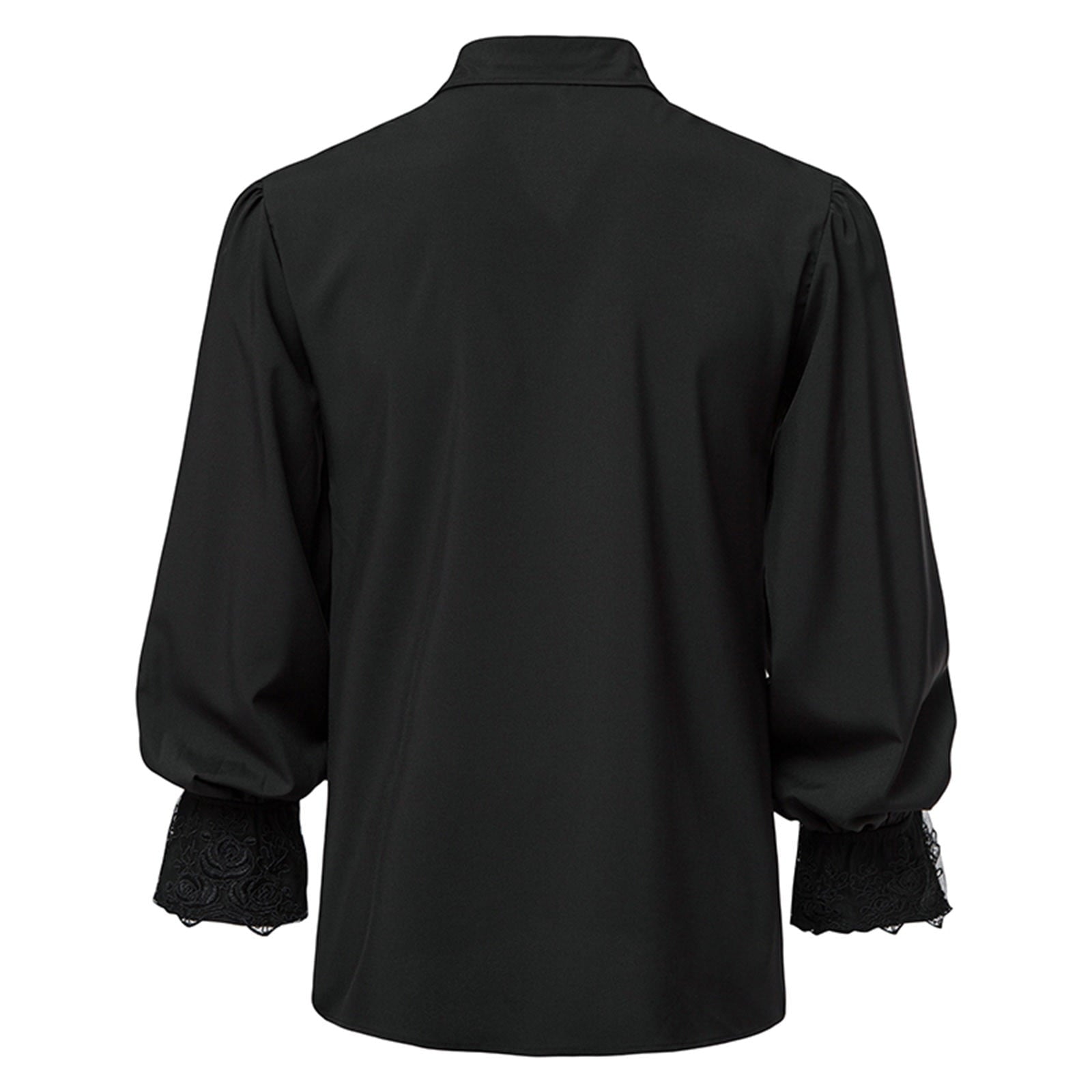 Men LYXSSBYX Mens Shirts Long Sleeve Pullover Stand Collar Ruffled Renaissance Shirt Steampunk Trumpet Sleeve Top