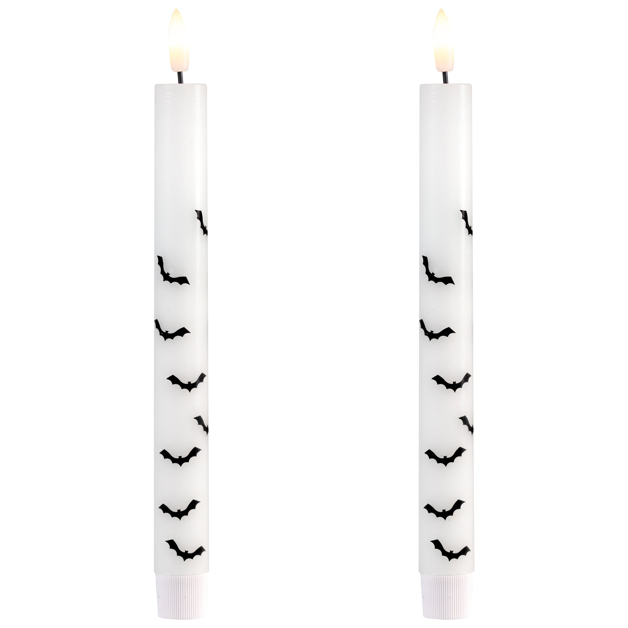 Northlight LED Flickering Flameless Wax Tapered Flying Bats Halloween Candles - 9.75" - Set of 2