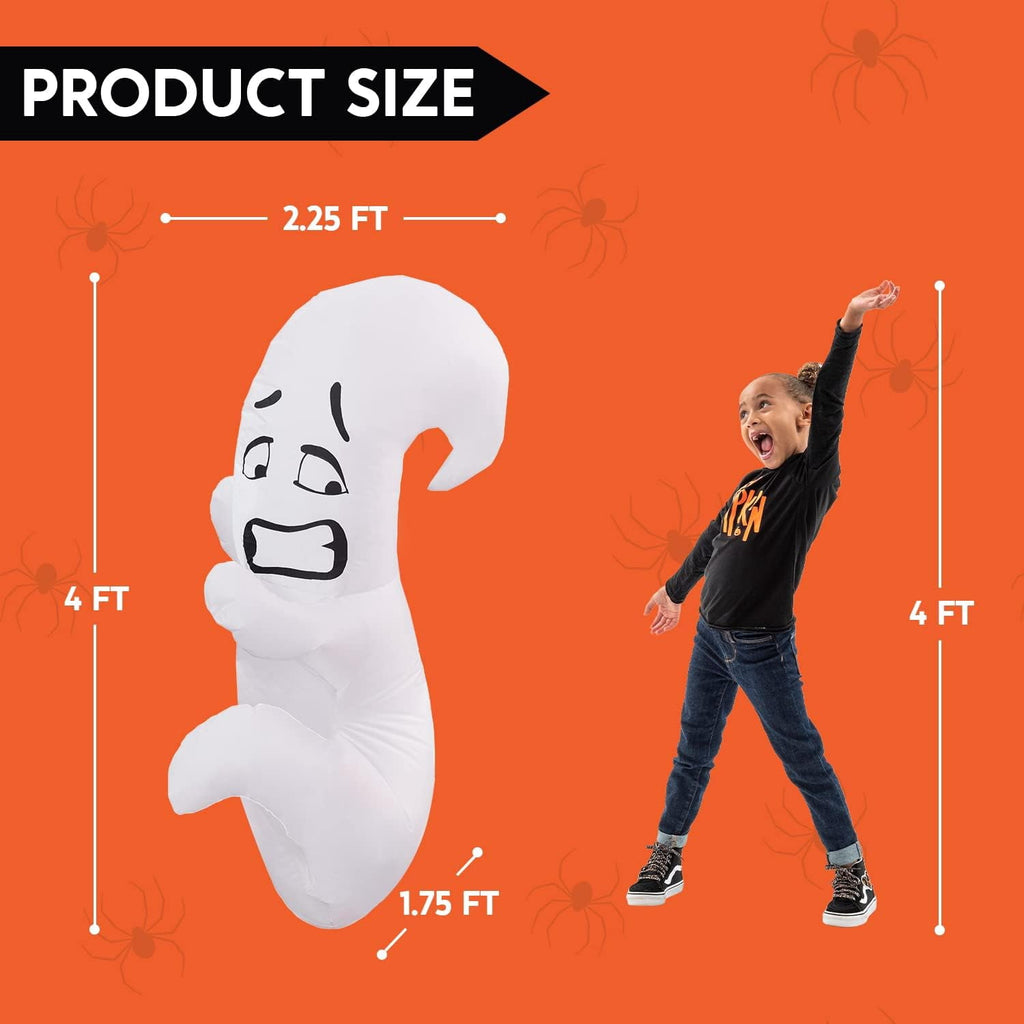 Joyfy 4 FT Halloween Inflatables Witch Crashing Into Tree,LED Lighted Blow Up Yard Decoration for Outdoor Garden Lawn Party Decor
