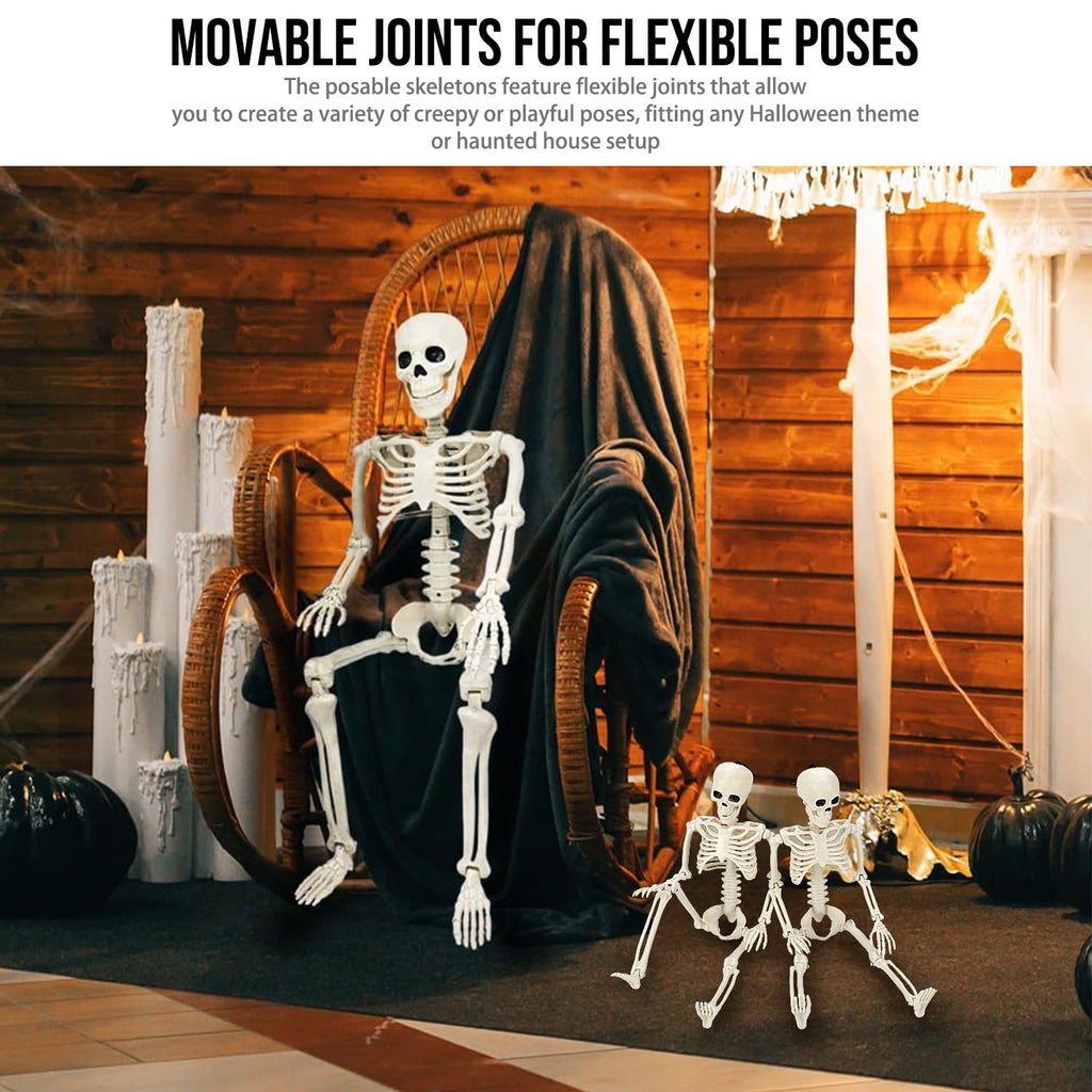 Ayieyill 2pcs Skeleton and Dog Skeleton Halloween Decorations Posable Skeletons Halloween Decorations Indoor Outdoor