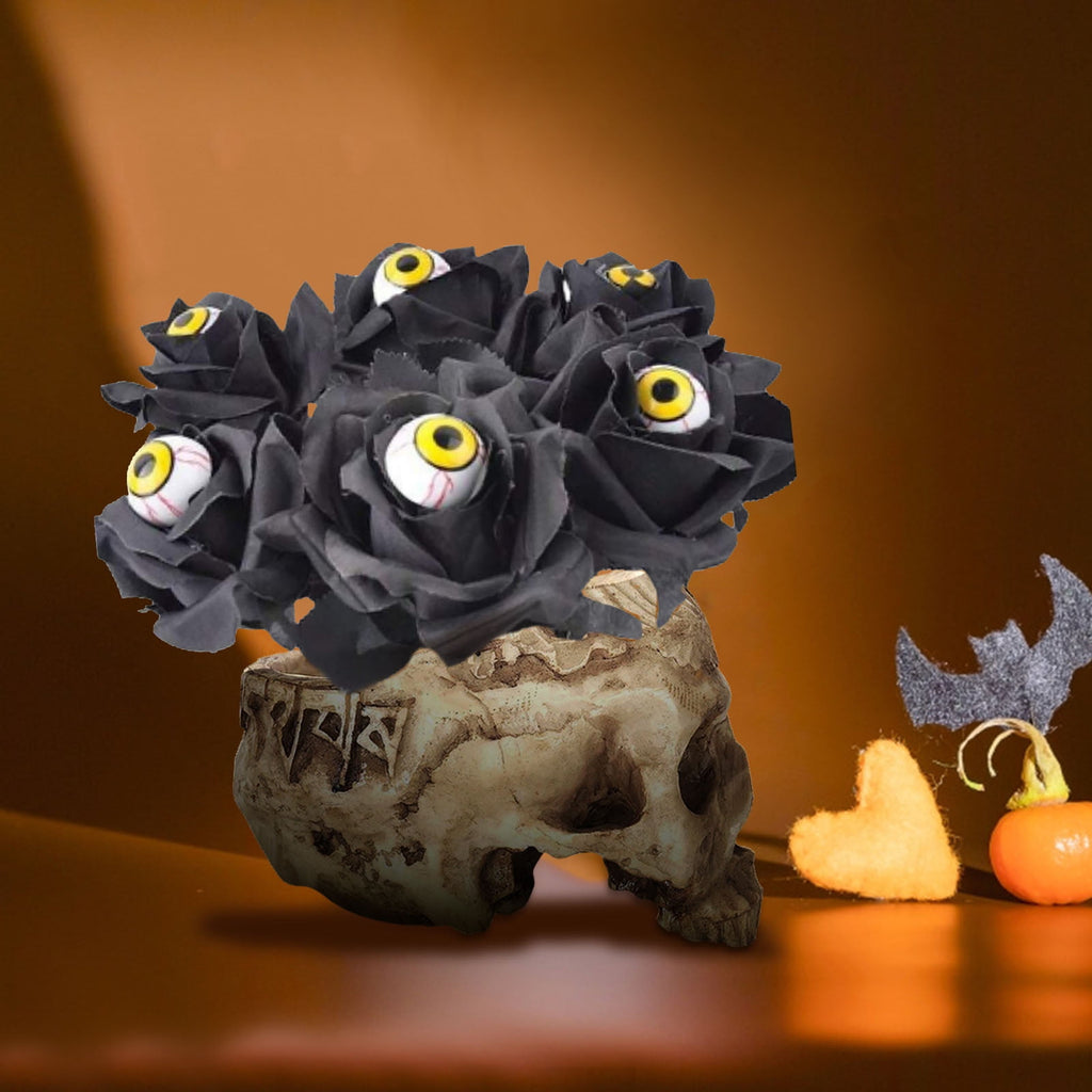 Feltree Halloween Decorations 10 Pieces Faux Rose With Eyeballs Halloween Faux Eyeball Flowers Faux Gothic Rose Bushes For Halloween Party Home Decorations