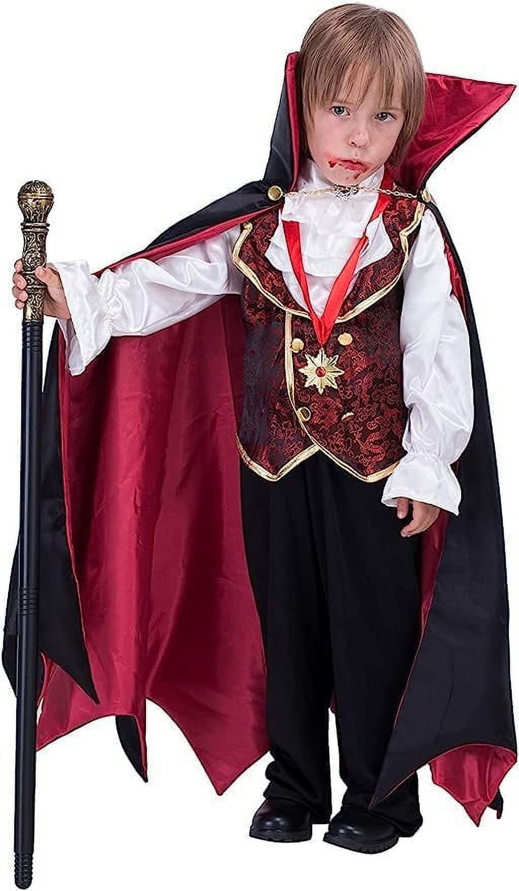 Joyfy Gothic Vampire Costume Kids, Toddler Vampire Costume Halloween Vampire Costume, Vampire costume for boys, Halloween Party Dress Up (3-4yrs)