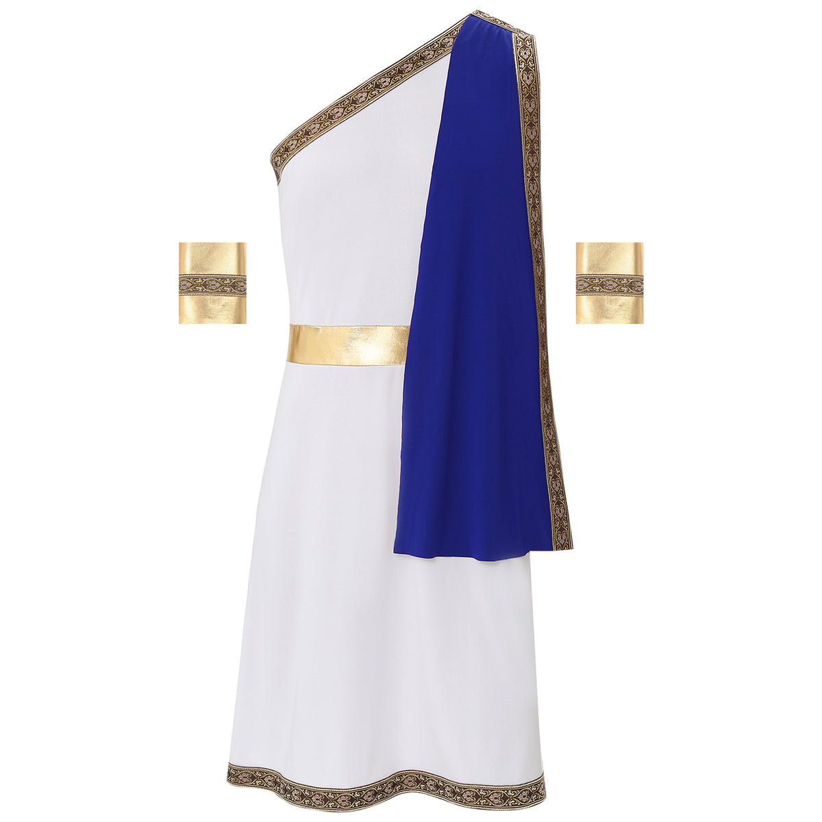 YiZYiF Mens Halloween Ancient Greek Cosplay Costume Roman Toga Caesar Party Fancy Dress Up Set Black S