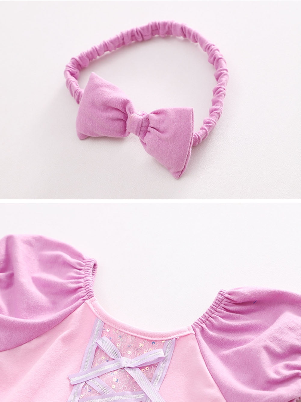 WIBACKER Infant Baby Girls Princess Romper Costume Onesie Fancy Dress Bodysuit with Headband Halloween Birthday Dresses
