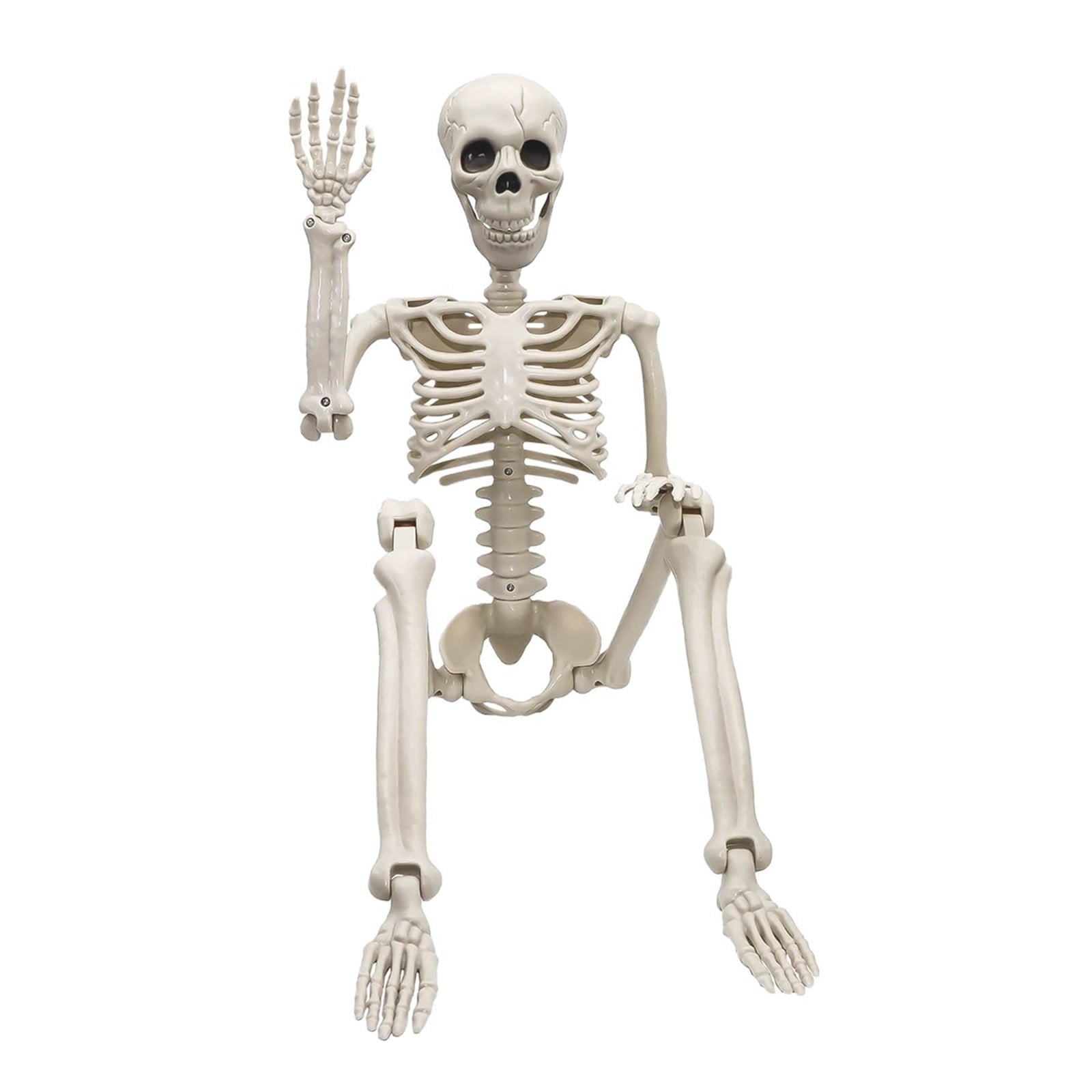 AGCAN 4 Packs Posable Halloween Hanging Skeleton Decoration, 16 Inch Halloween Decorations with Movable Joints for Graveyard Haunted House Props Decor Indoor Outdoor