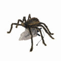 AHGQT Halloween Animated Jumping Spider Decoration, 30x7Inchs Scary Realistic Electric Bouncing Spider with Sound and Light Effects, Large Spider for Halloween Yard Decorations