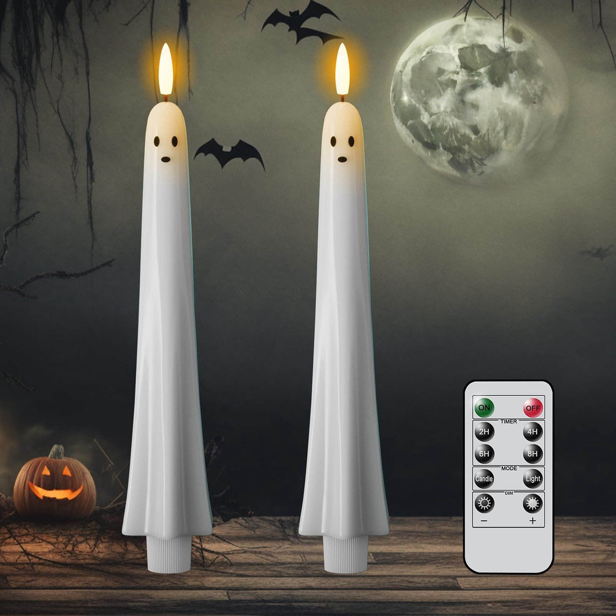 AZXY Halloween Decor, Halloween Indoor Decor, Halloween Tabletop, Artificial White Silk Rose Stems, Gothic Fake Floral Bouquet, Halloween Decorations for Home Table Party Decor