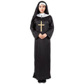 Alaiyaky Nun Costume for Women, Nun Outfit Women, Halloween Costume with Hood and Necklace for Halloween, Carnival, Cosplay