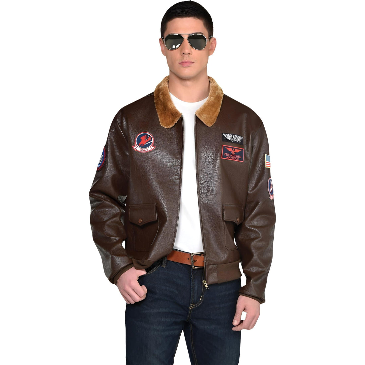 Amscan Top Gun Maverick Adult Mens Costume Bomber Jacket and Standard